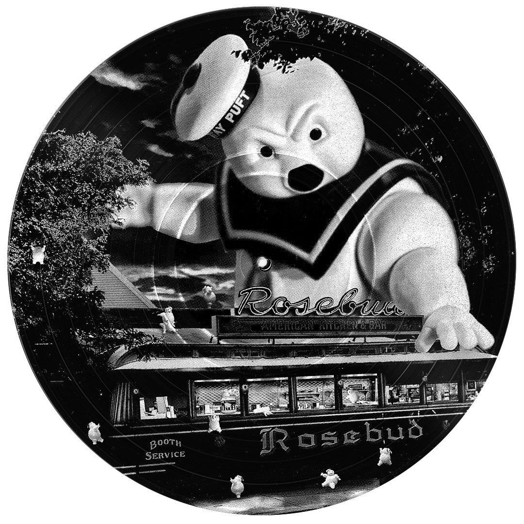 Stay Puft Marshmallow Man Somerville Vinyl Record Photo Art — Black and White Wall Art