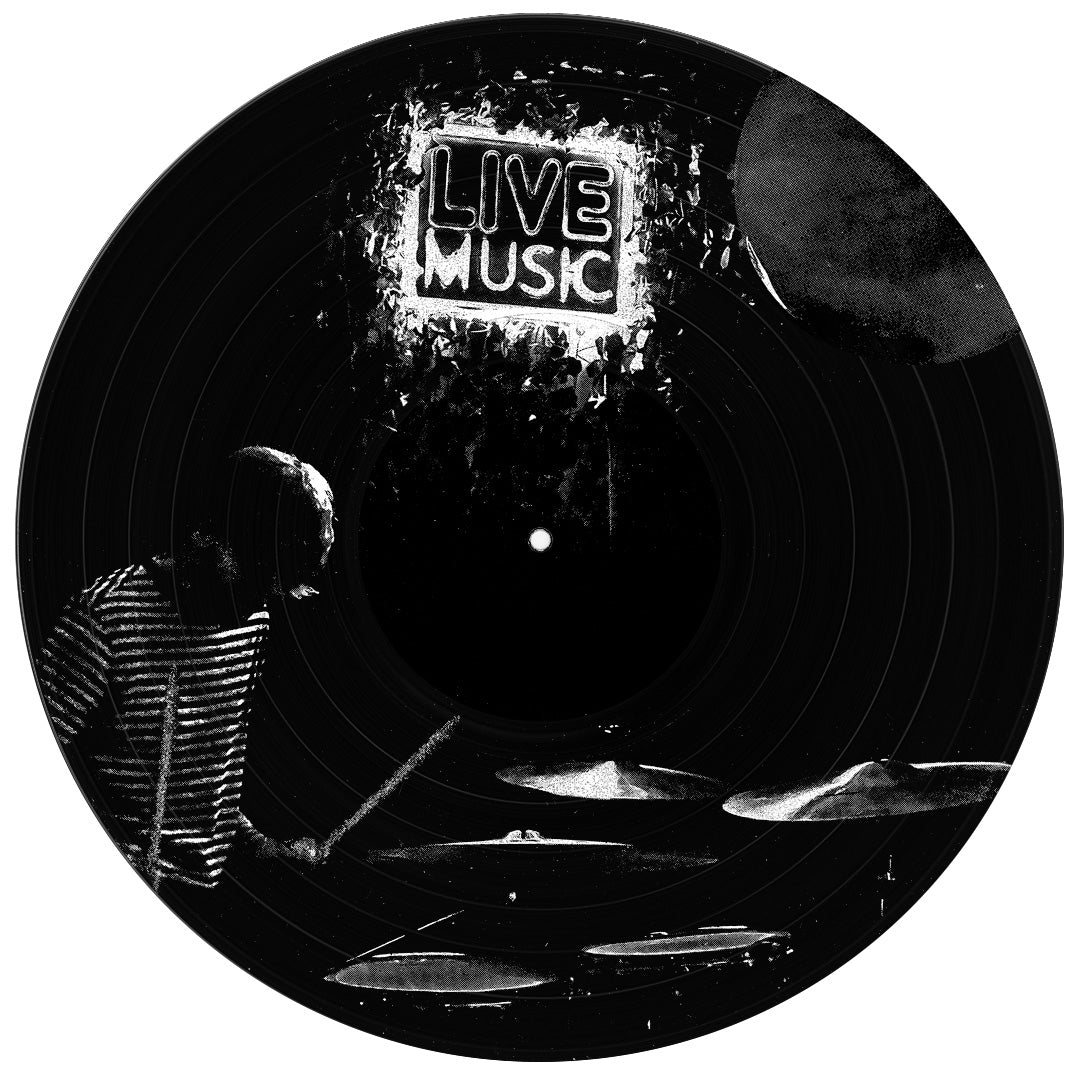 #130 Drummer Under Live Music Sign