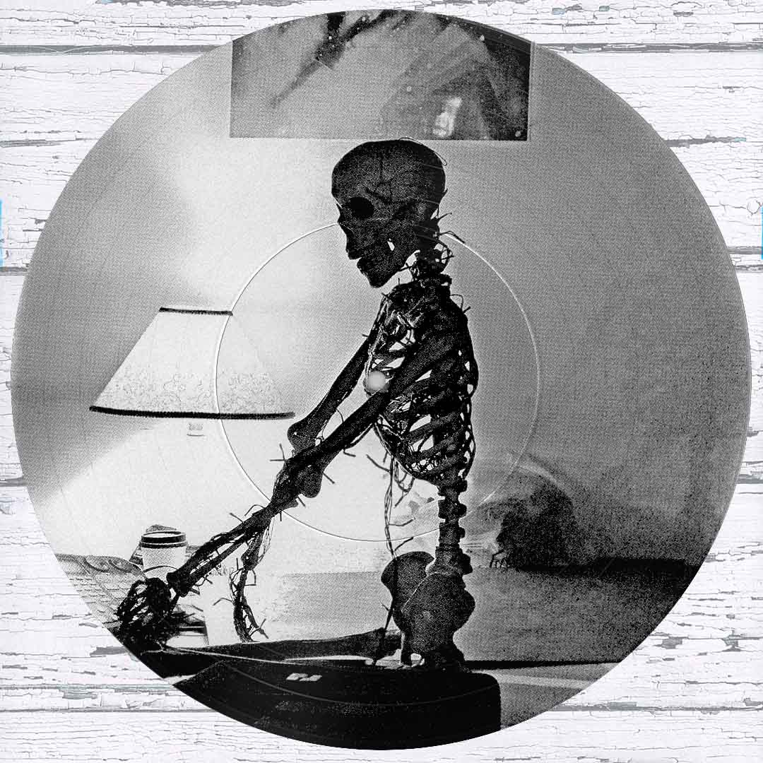 A Skeleton Named Brando Playing a Drum Machine