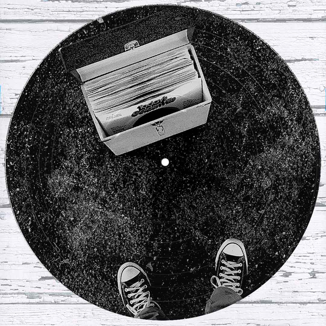 Converse Chuck Taylors and Vinyl Record Box